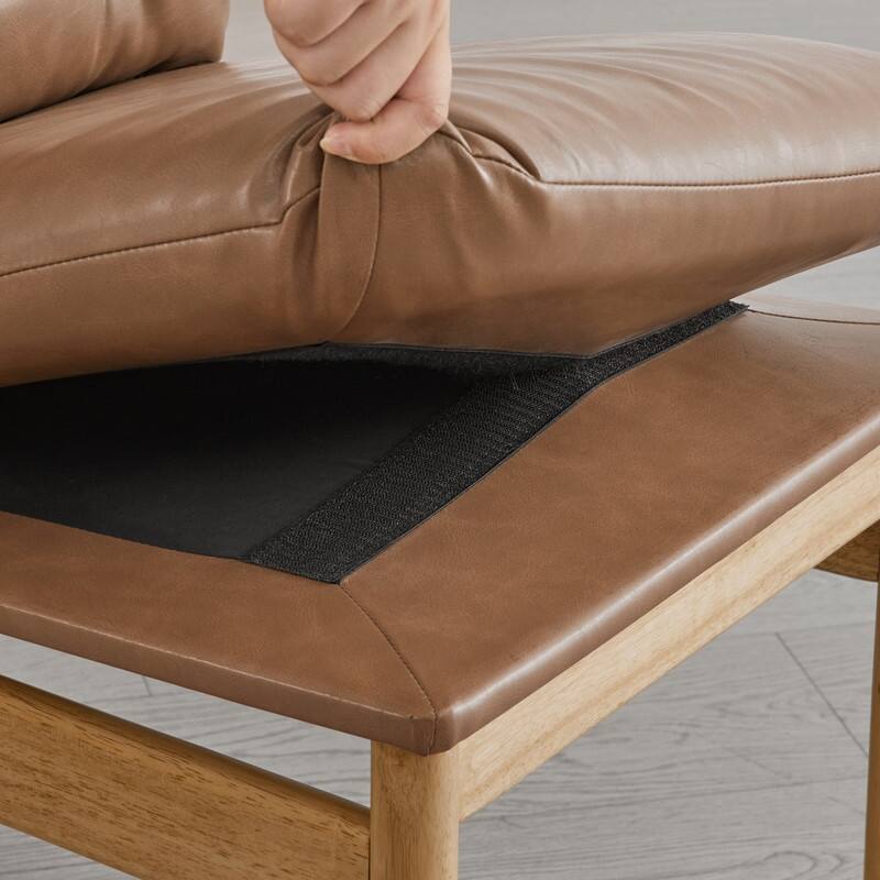 Spruce & Spring Mid-Century Modern Solid Wood Dining Chair with Tufted Cushion