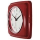 preview thumbnail 54 of 63, Infinity Instruments Retro 9.25-inch Square Wall Clock - 9.25 x 1.875 x 9.5
