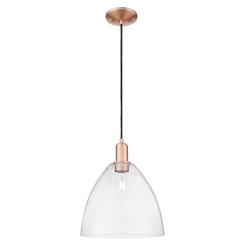 Innovations Lighting Endless Possibilities Arcadia - Bristol - 1 Light 12" Cord Hung Mini Pendant - Antique Copper/Seedy