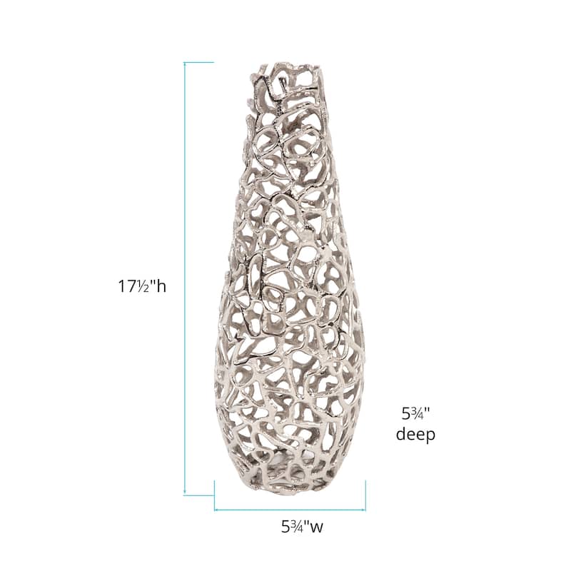 Allan Andrews Silver Aluminum Decorative Branch Vase