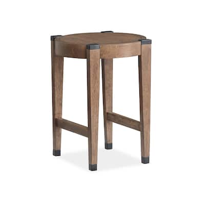 Magnussen Home Kaysen Wallaby and Matte Black Round End Table - 18''W x 18''D x 24''H