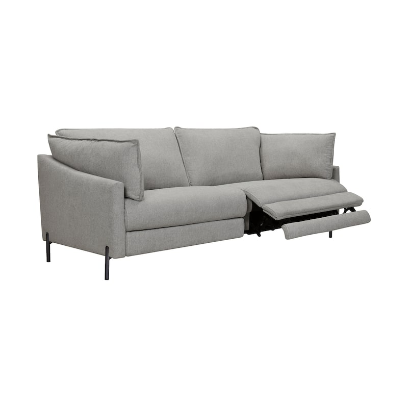 Juliett Blue or Grey 80" Upholstered 3 Seater Power Footrest Cloud Sofa Couch
