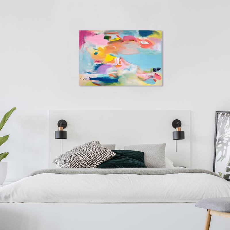 Wynwood Studio Abstract Colorful Ponds Blue and Modern & Contemporary Wall Art Canvas Print - 24 x 36