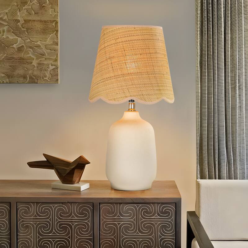 Traditional Ceramic Woven Table Lamp for Living Room