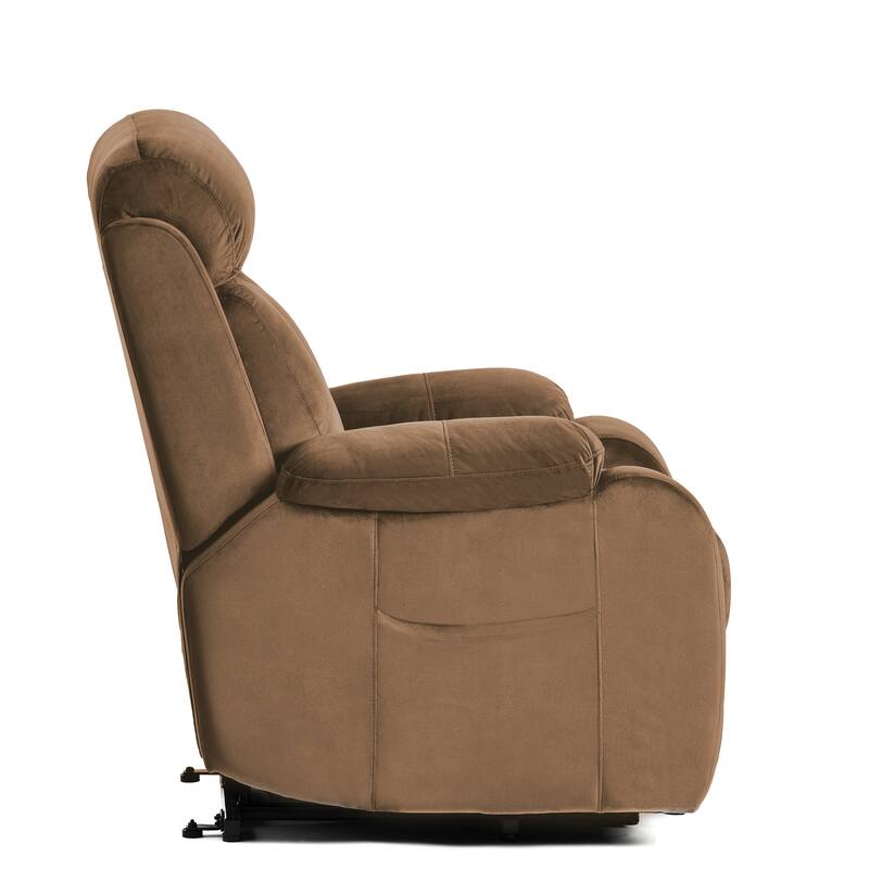 Blue Power Lift Recliner for Elderly with Remote & Side Pocket
