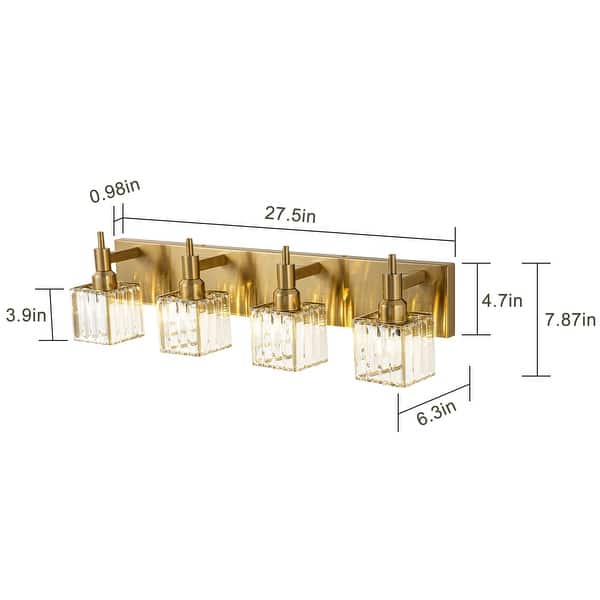 dimension image slide 9 of 23, 2/3/4-Light Modern Bathroom Crystal Vanity Light Wall Sconces
