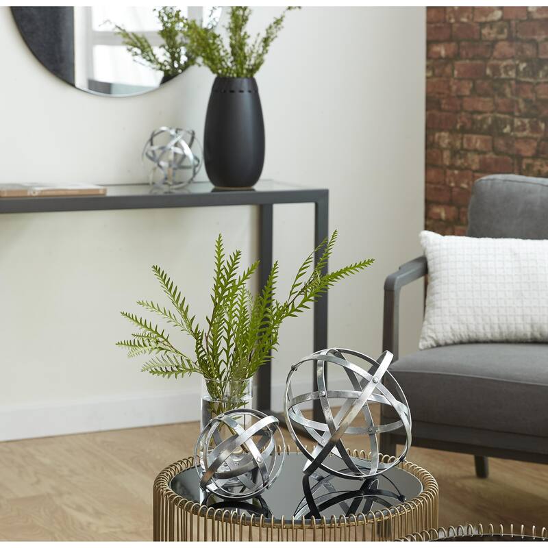 Metal Geometric Sculpture - Set of 3 Silver - Roche River Decor