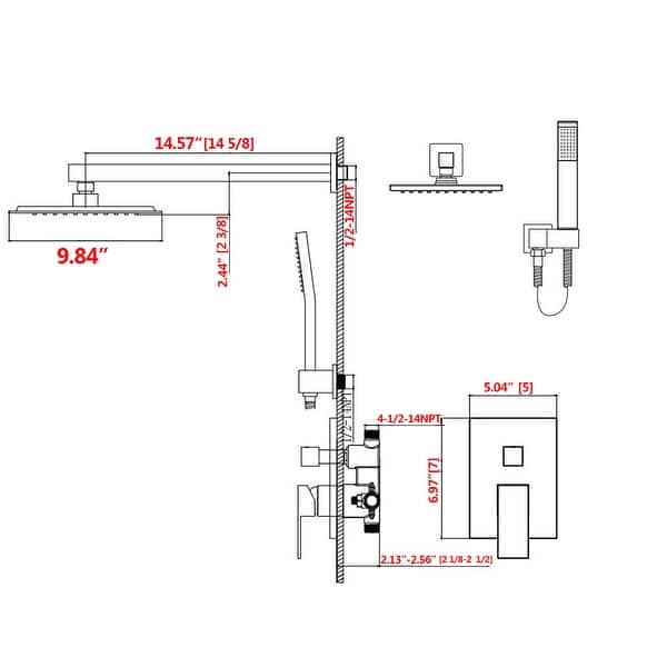 CLihome 10 Inch Shower Head Wall Mounted Overstock 32423796