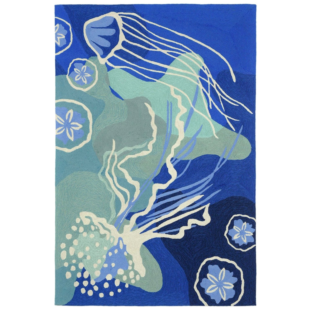 Liora Manne Capri Jelly Fish Indoor/Outdoor Rug Ocean