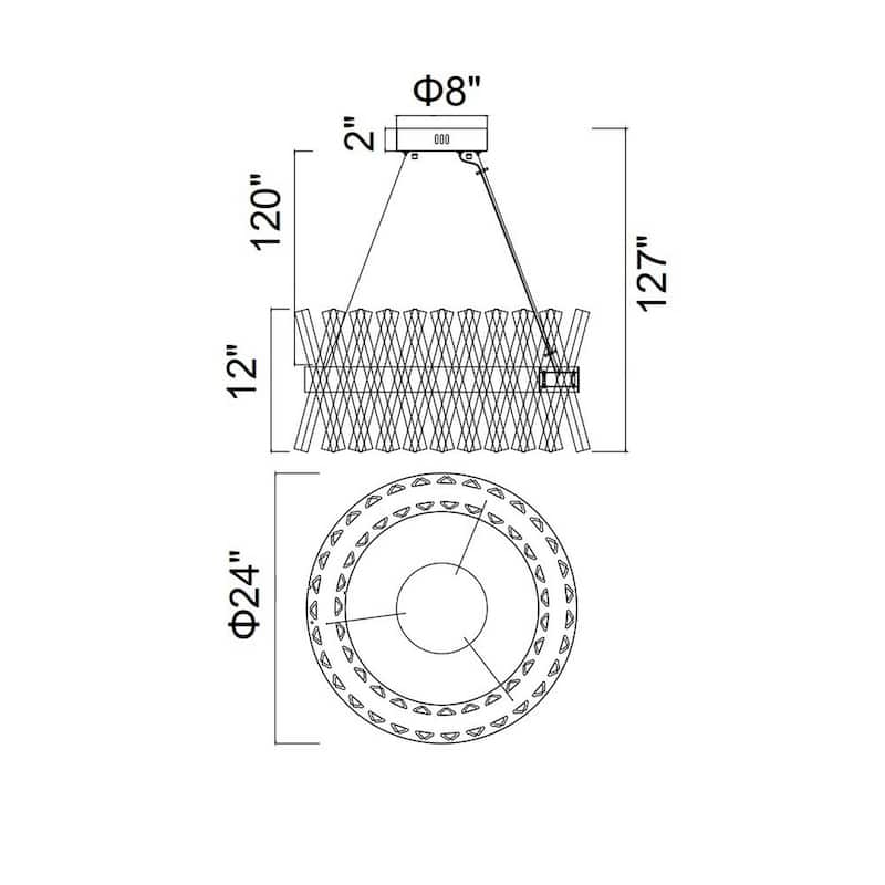 Glace Integrated LED 24in Chrome Chandelier