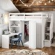 preview thumbnail 2 of 30, Full Size Bunk Bed with Wardrobe,Desk and Storage