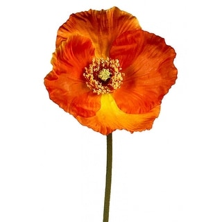 Orange Poppy Stem Artificial Flower