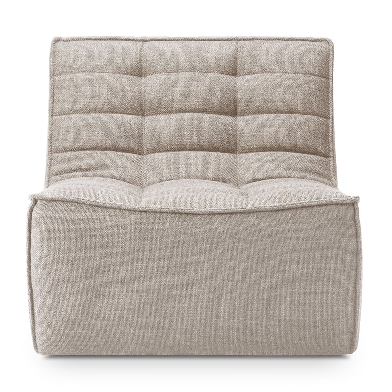 Dark Beige Fabric Italian Modern Minimalist Armless Couch One Seater Sofa