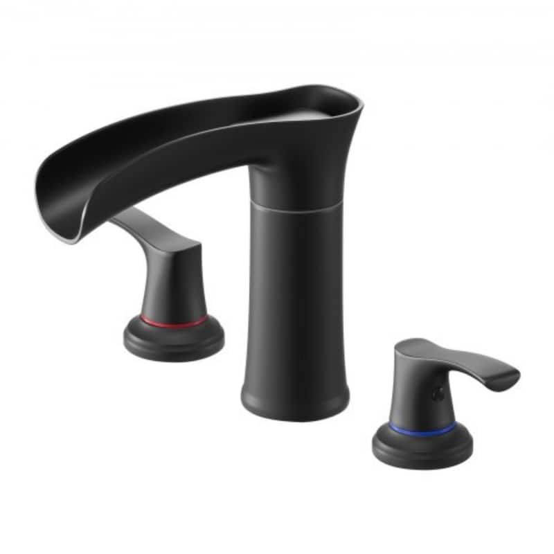 Zinc Alloy Deck Mount Roman Bathtub Faucet with Dual Handles and Drip-Free 3-Hole Installation - 6.30” x 2.24” x 8.86”