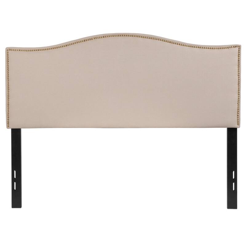 Arched Upholstered Headboard with Nailhead Trim