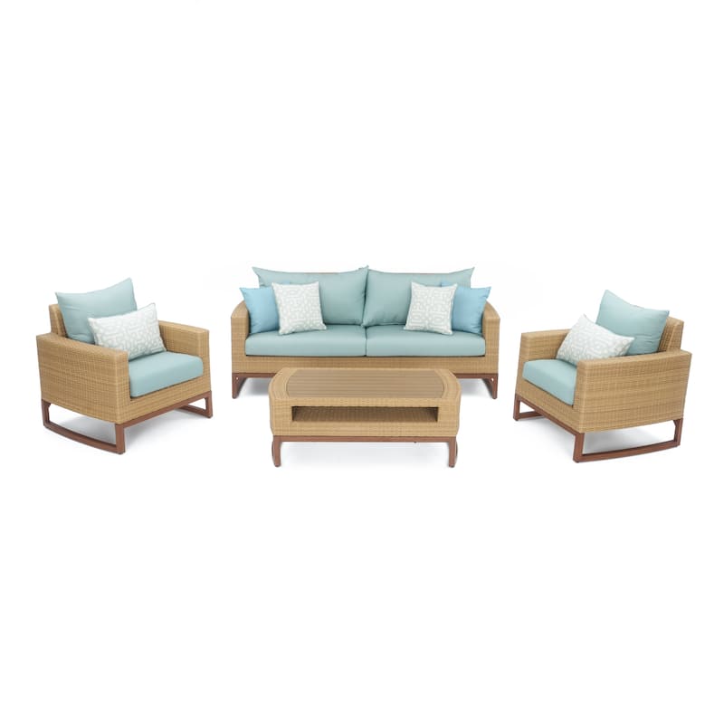 Milea 4 Piece Sunbrella Outdoor Patio Seating Set