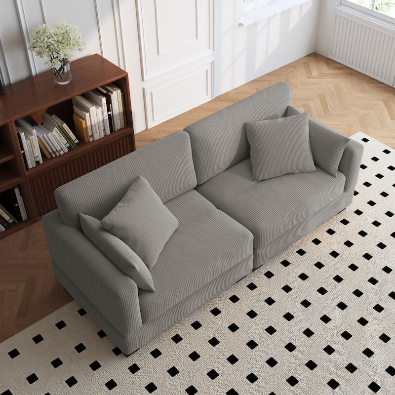 84.5″W Modern Corduroy Couch Modular Sofa
