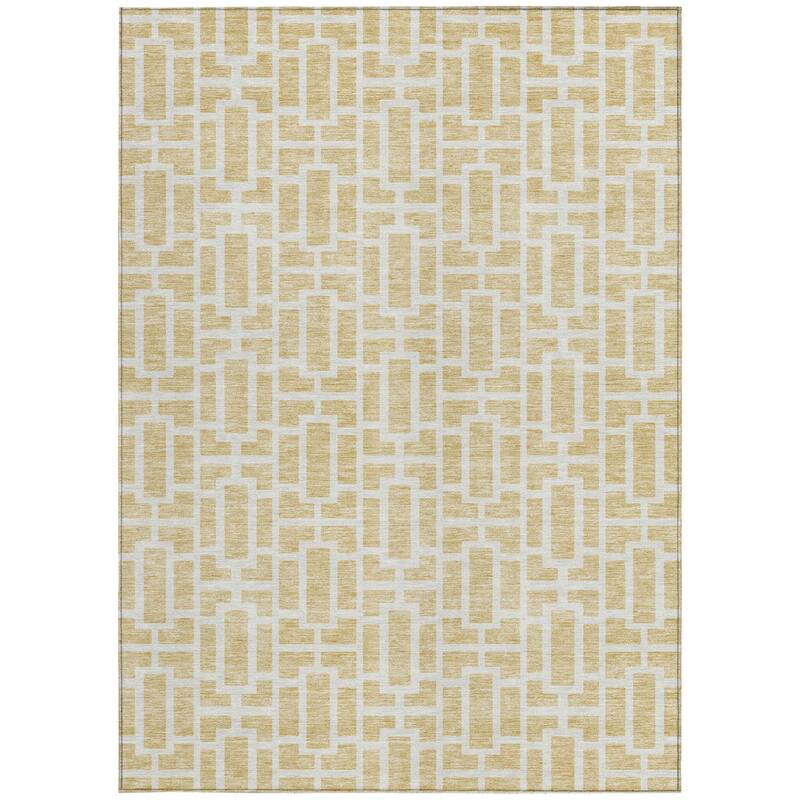 HomeRoots Geometric Transitional Rectangle Outdoor Rug