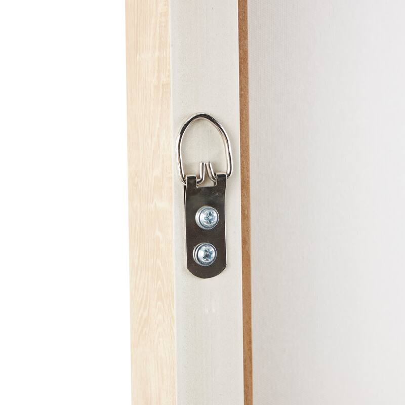 Beige or White Wooden Geometric Framed Wall Art with Abstract Circles and Brown Wooden Frame