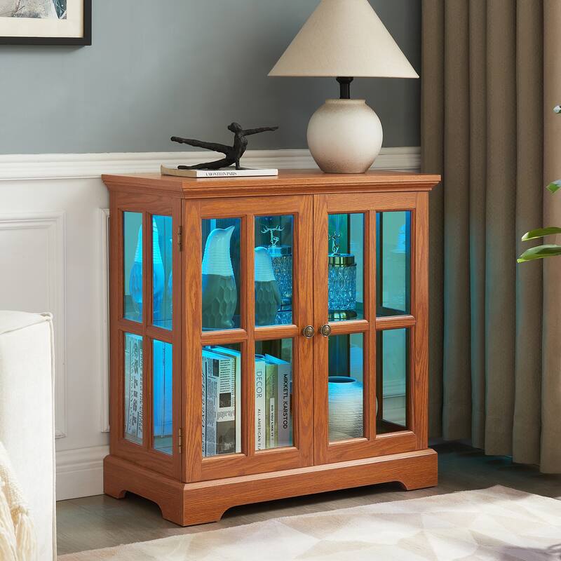 LED Curio Display Cabinet with Adjustable Shelves