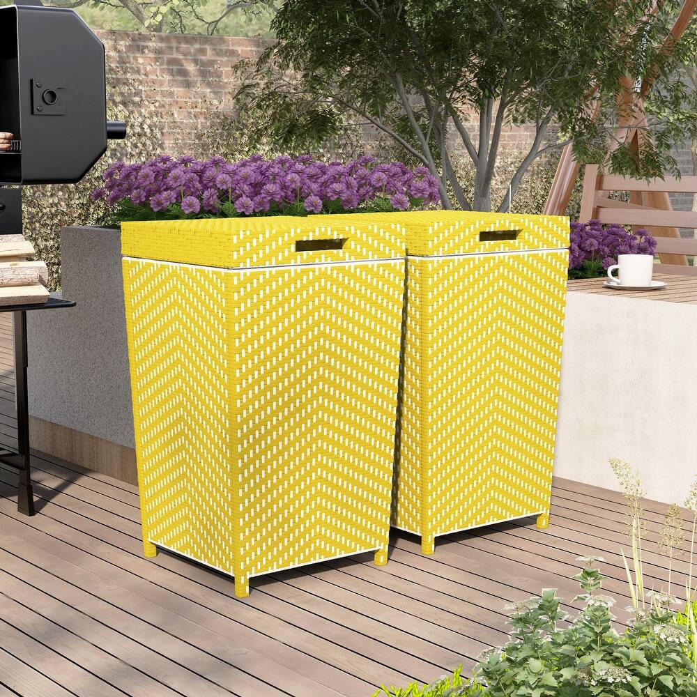 Courtnie Contemporary Wicker Trash Can by Furniture of America (Set of 2)