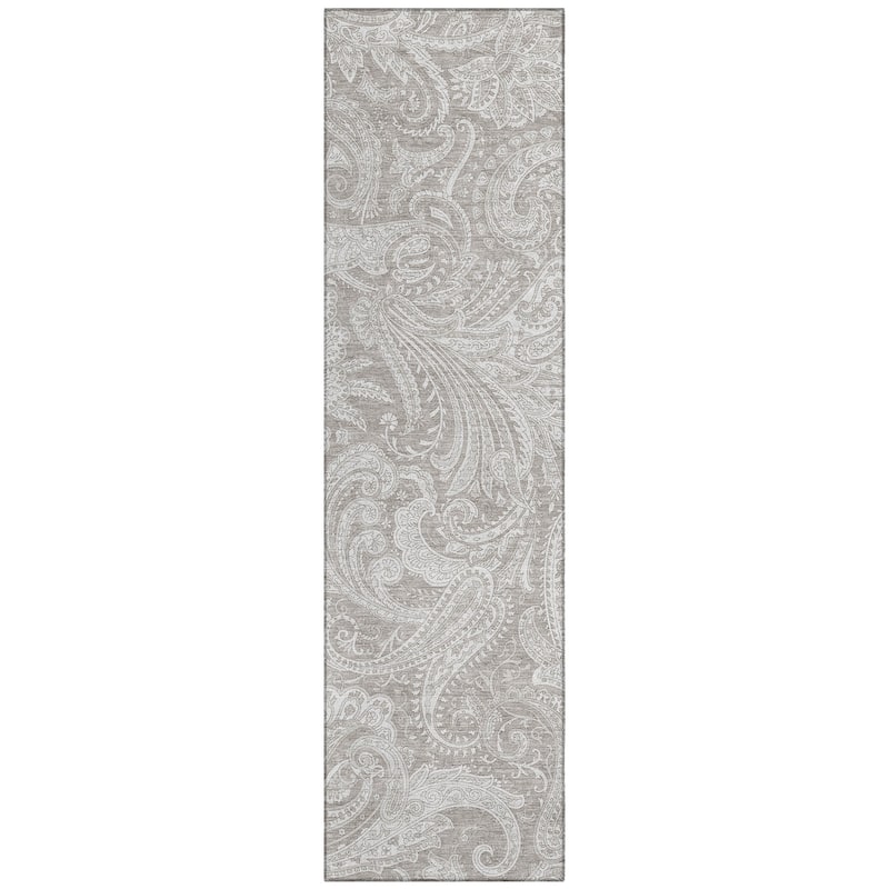 Machine Washable Indoor/ Outdoor Chantille Paisley Traditional Rug