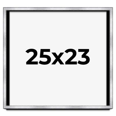 25x23 Shadow Box Frame Silver | 1.375 Inches Deep Real Wood