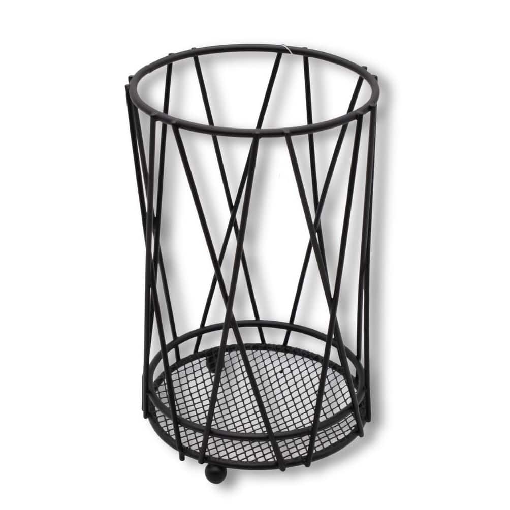 Matte Black Iron Kitchen Utensil Cutlery Holder - 6.3" Tall