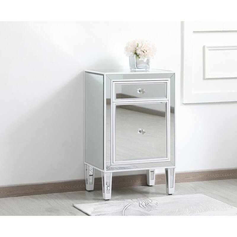 Reflexion Collection Rosa 18-inch Wide Mirrored 1-drawer Nightstand