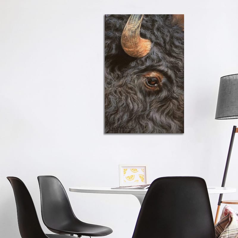 iCanvas "Bison Close-Up" by David Stribbling Canvas Print - 40x26x1.5