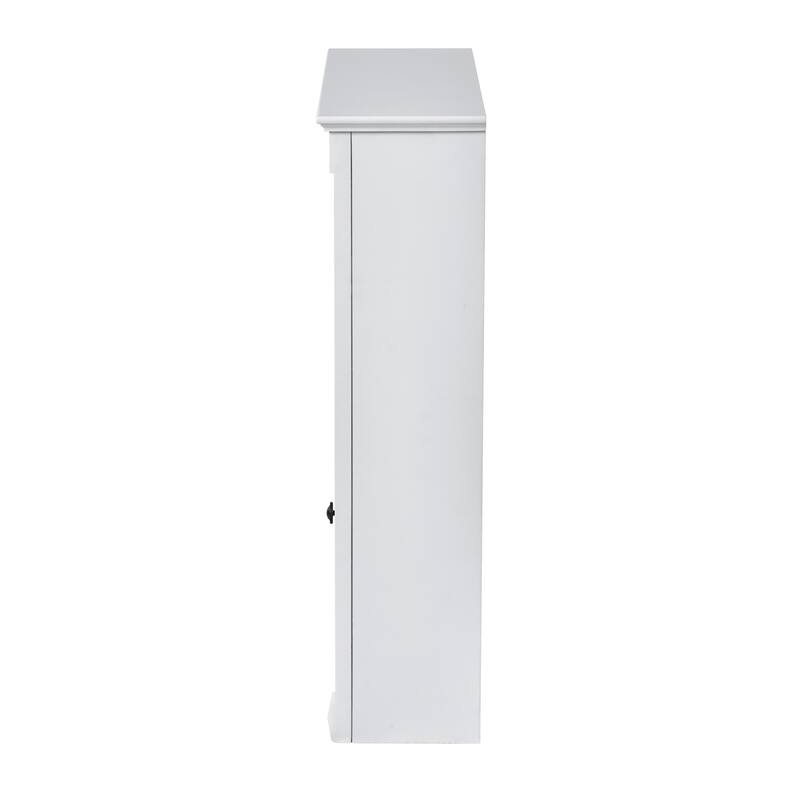 Wall Mounted Bathroom Storage Cabinet with Mirror, Adjustable Shelves, Soft Close Hinges, Over Toilet Space Saver