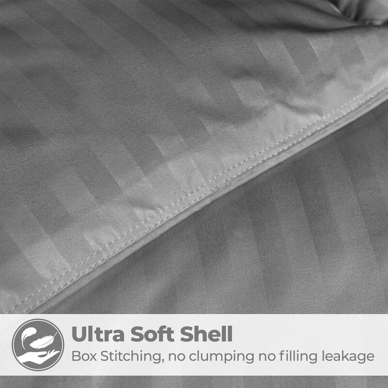 Superior 1 cm Striped Brushed Microfiber Reversible Down Alternative Comforter