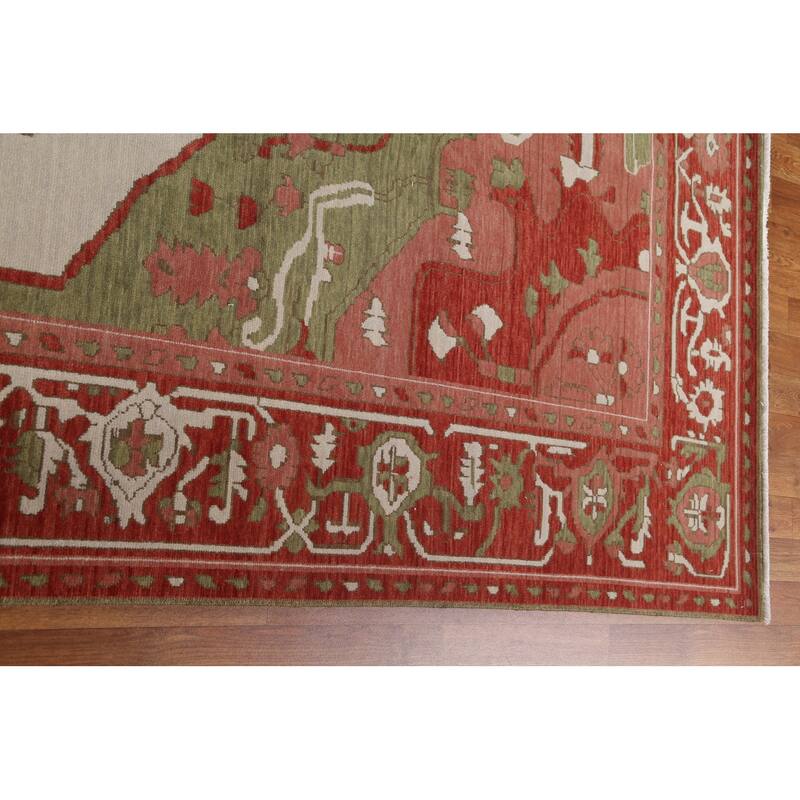 Heriz Serapi Turkish Oriental Traditional Area Rug Wool Hand-knotted - 9'9" x 13'0"