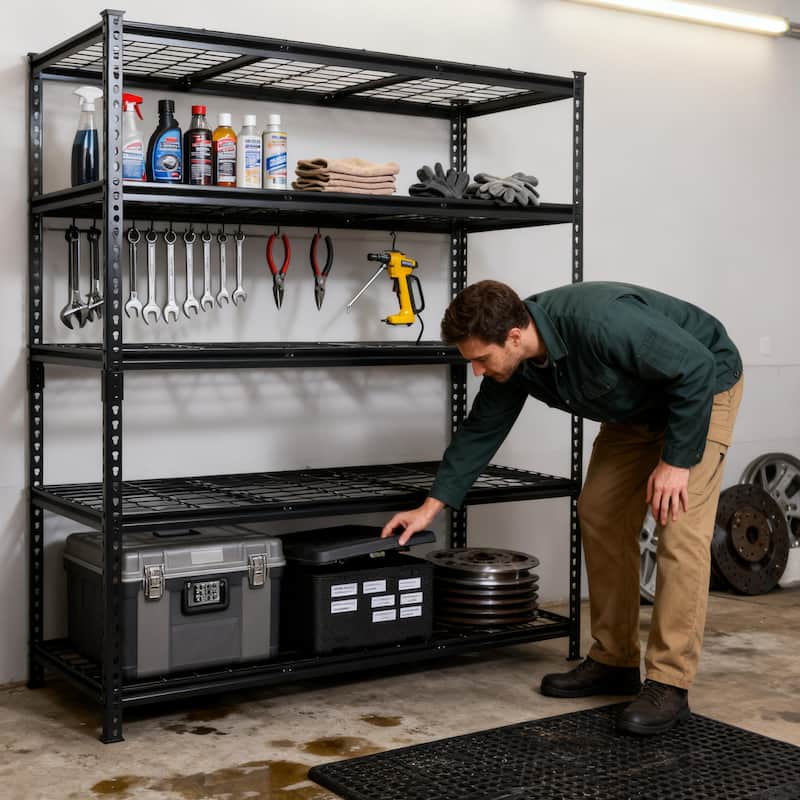 5-Tier Heavy Duty Metal Shelving Unit,48"W x 24"D x72"H,Adiustable Storage Rack,Boltless Assembly,4000 lbs Total Load Capacity