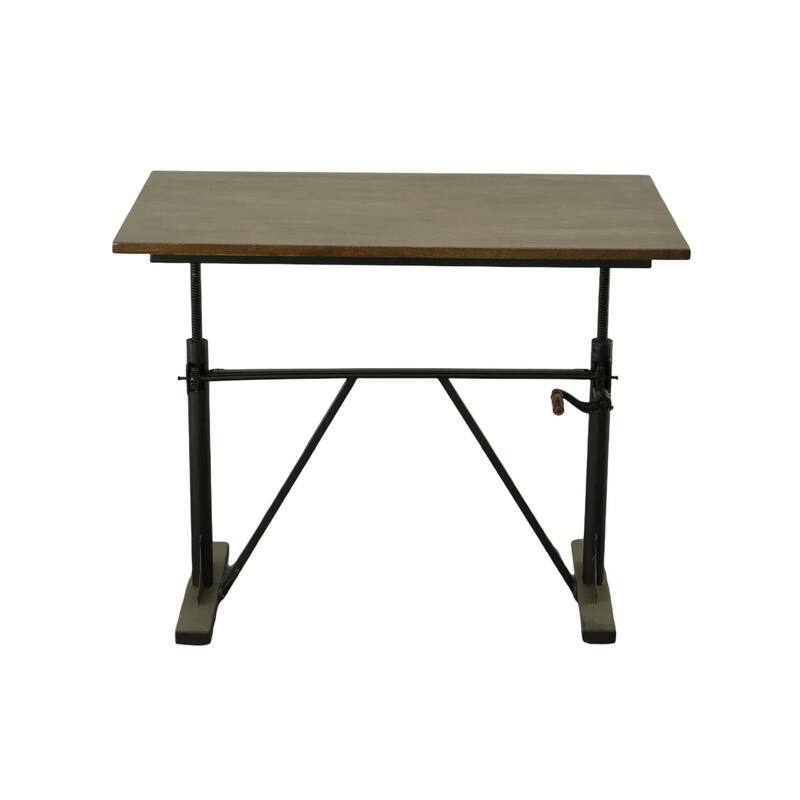 Rustic Style Height Adjustable Desk - 48" - Brown and Black