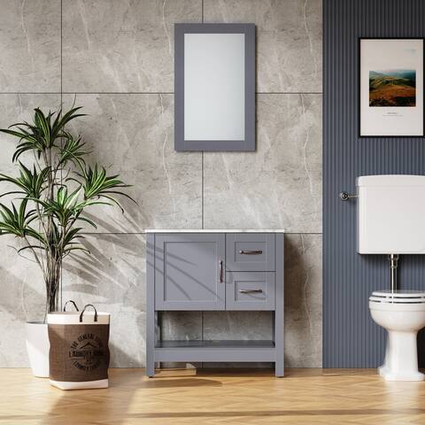 30" Single Bathroom Vanity with Mirror