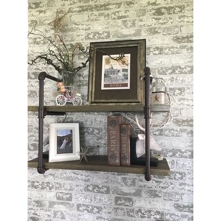 Danya B. Two-tier Industrial Pipe Wall Shelf