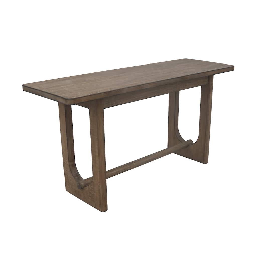 Homa Counter Table, Antique Natural Finish, Modern Arched Base 72 Inch