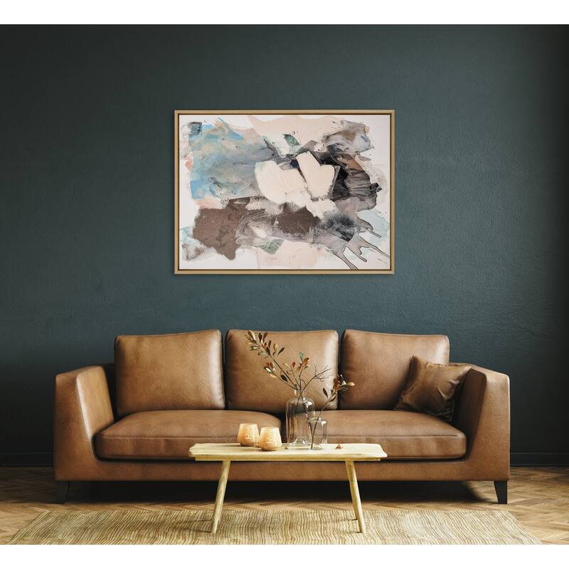 Kate and Laurel Sylvie Painted Flow I Framed Canvas by Amy Lighthall
