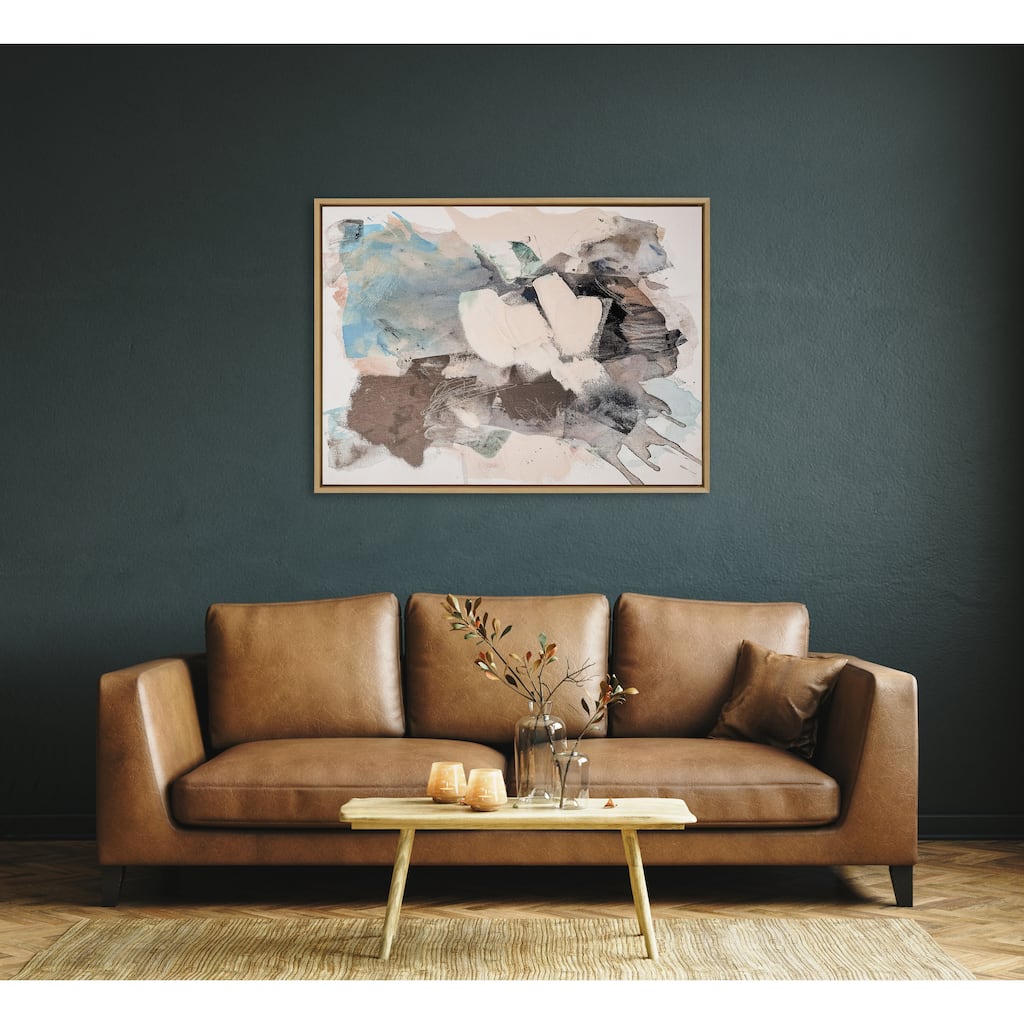 Kate and Laurel Sylvie Painted Flow I Framed Canvas by Amy Lighthall