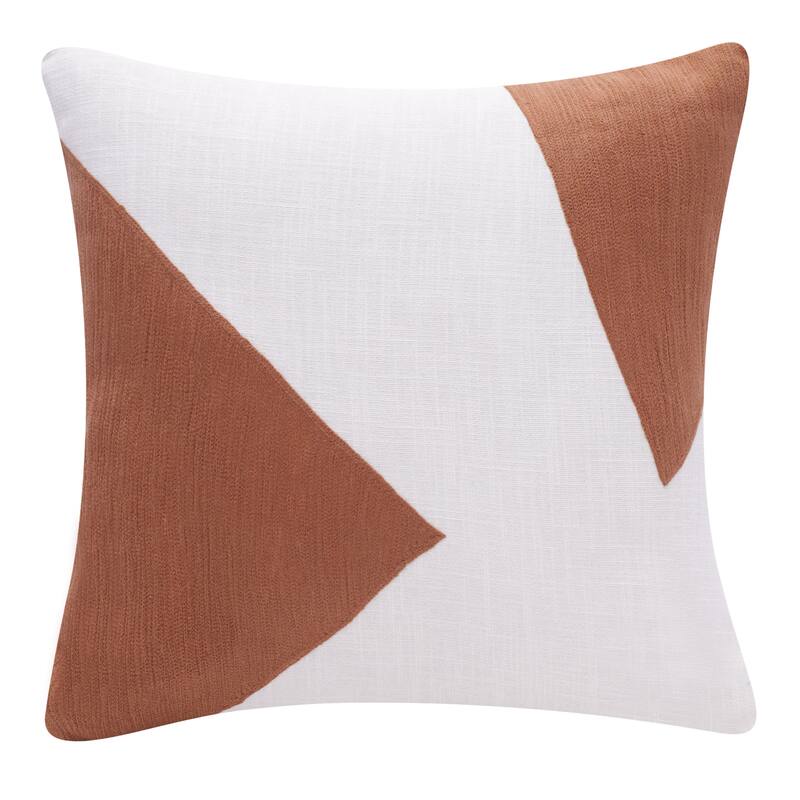 HomeRoots 20" X 20" Brown And Ivory 100% Cotton Abstract Zippered Pillow