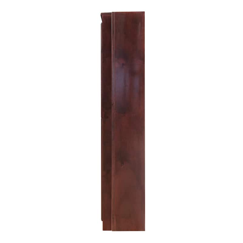 Concepts in Wood 15 Shelf Bookcase Wall with Doors, 72 inch Tall