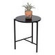 preview thumbnail 2 of 2, Honey-Can-Do Black Round Side Table with T-Pattern Base