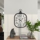 preview thumbnail 8 of 18, Black Metal Distressed Pocket Watch Style Decorative Wall Clock with Ring Finial