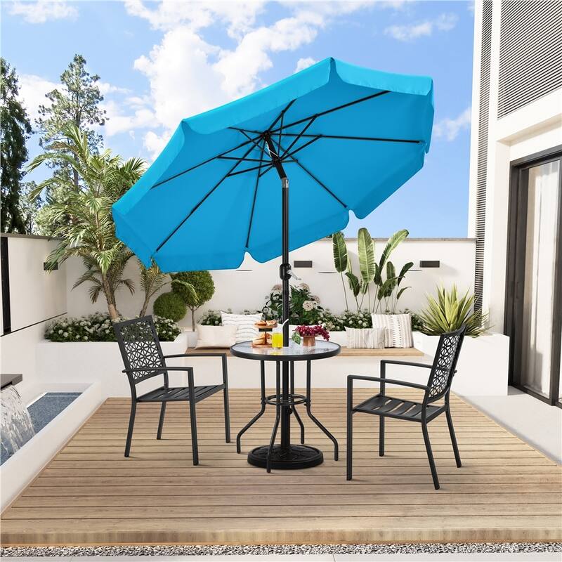 Yaheetech 9ft Outdoor Umbrella Market Umbrella with Push Button Tilt and Crank