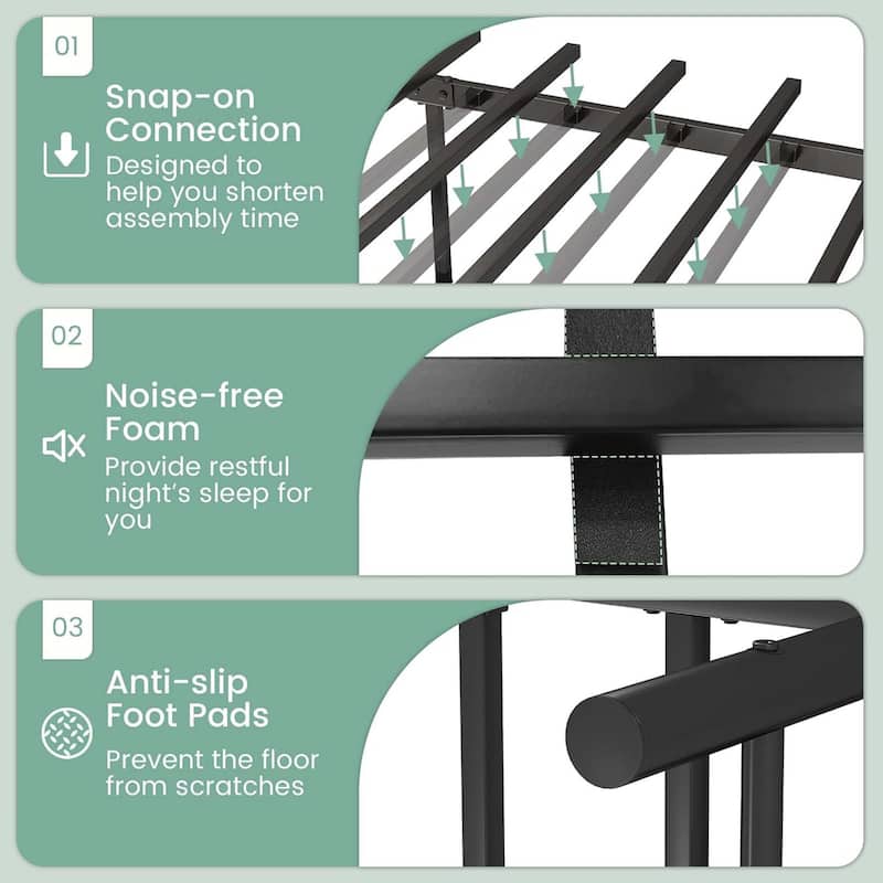 Twin/Full/Queen/King Metal Bed Frame Platform Bed w/ Headboard