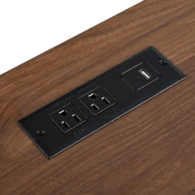 55.5" Farmhouse Kitchen Island with Drop Leaf, Power Outlet, Rolling Wheels and Spice Rack - 55.5'' x 28.75'' x 36.9''