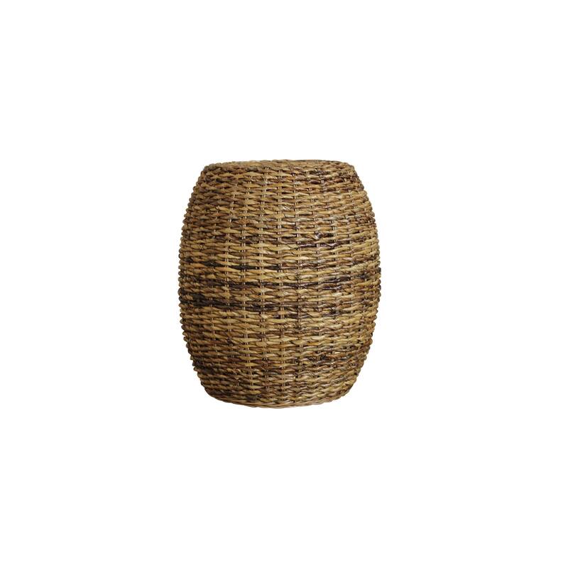 HomeRoots 20" Natural Rattan Round Drum End Table - 16.75 in. x 19.5 in. x 16.75 in.
