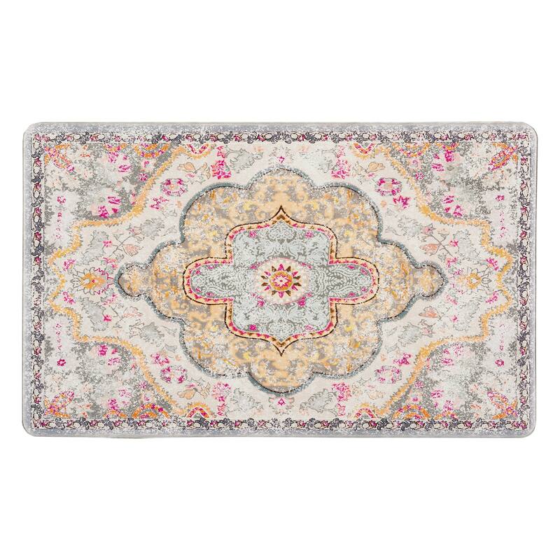 World Rug Gallery Distressed Bohemian Vintage Anti-fatigue Standing Mat