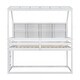 preview thumbnail 8 of 9, White Twin over Twin Size Wood Low Bunk Bed with Semi-enclosed Roof, Guardrails, Bedside Shelves and Ladder